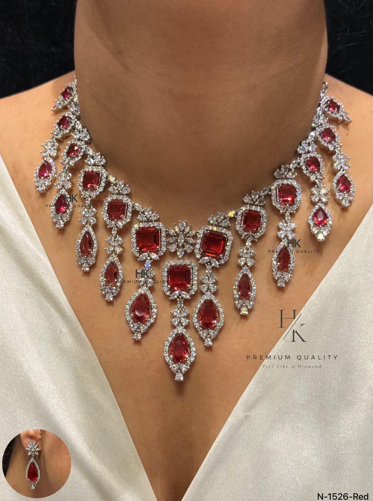 Luxury Bridal Statement Necklace Set, Princess Cut Crystal Wedding Jewelry, Elegant Dangle Earrings