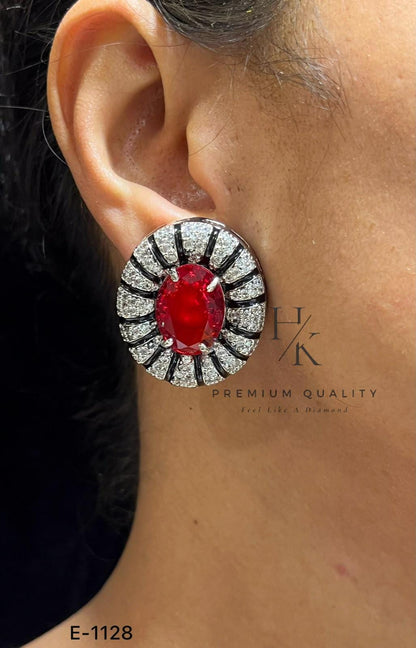 Luxury Statement Crystal Stud Earrings | Designer Bridal Earrings | Elegant Wedding Jewelry |