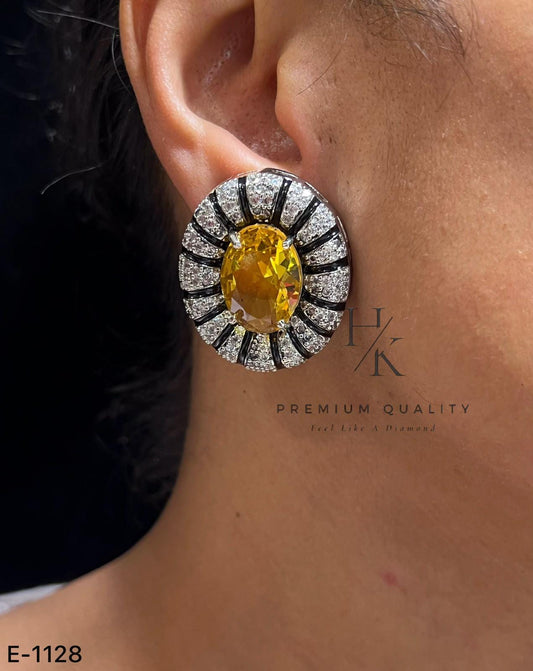 Luxury Statement Crystal Stud Earrings | Designer Bridal Earrings | Elegant Wedding Jewelry |