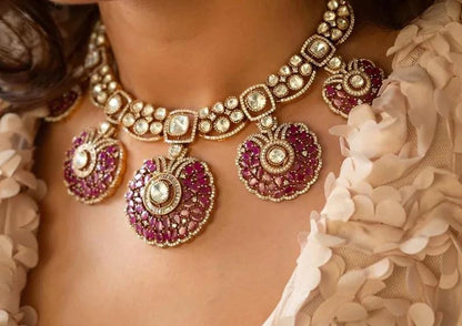 Kundan Polki Pendant Necklace Set | Traditional Bridal Statement Jewelry