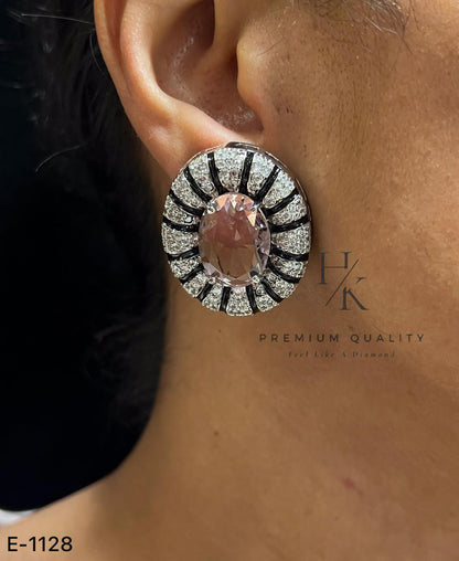 Luxury Statement Crystal Stud Earrings | Designer Bridal Earrings | Elegant Wedding Jewelry |