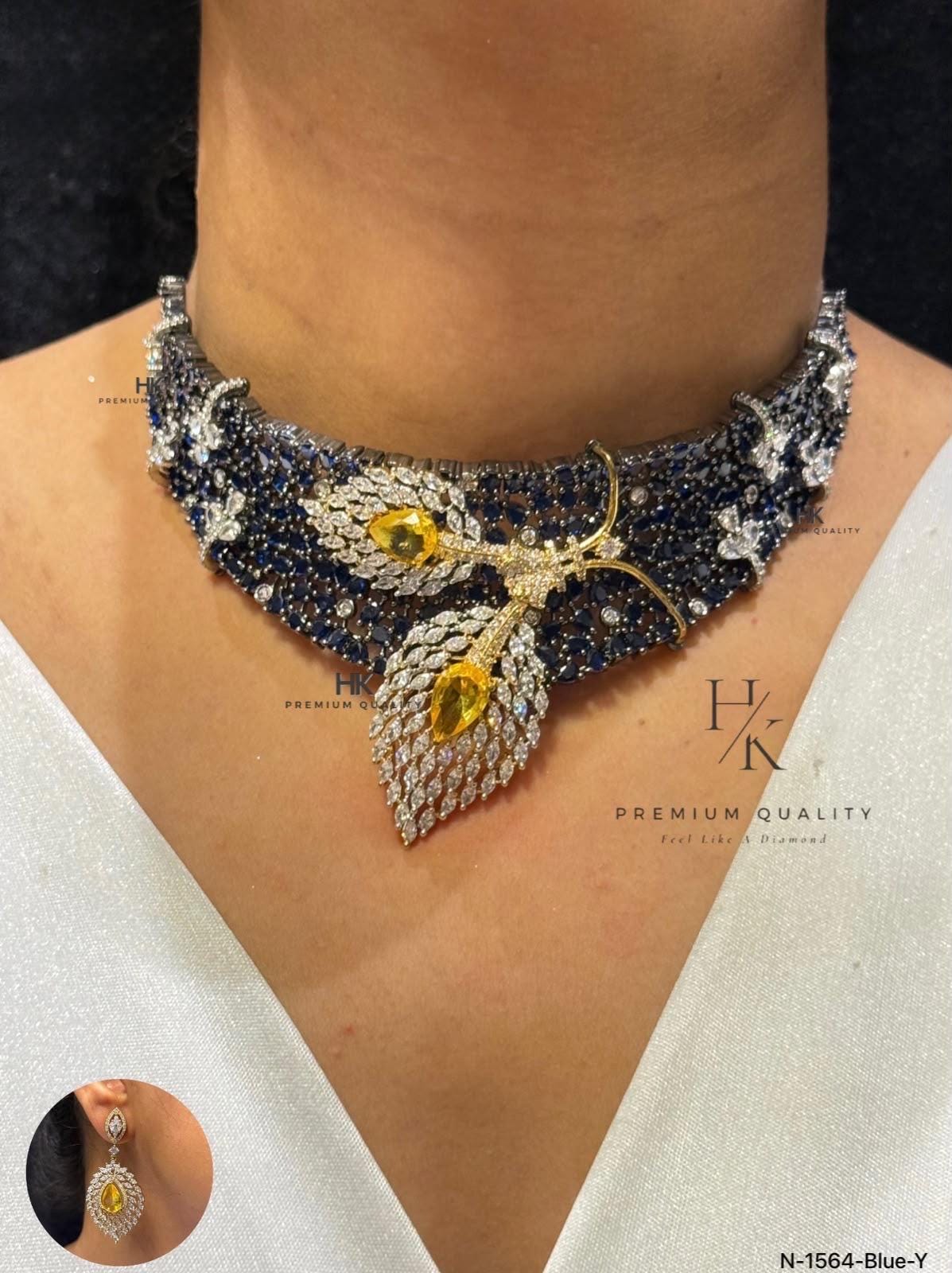 Bridal Kundan Choker Necklace Set, Royal Floral CZ Pendant, Indian Wedding Jewelry