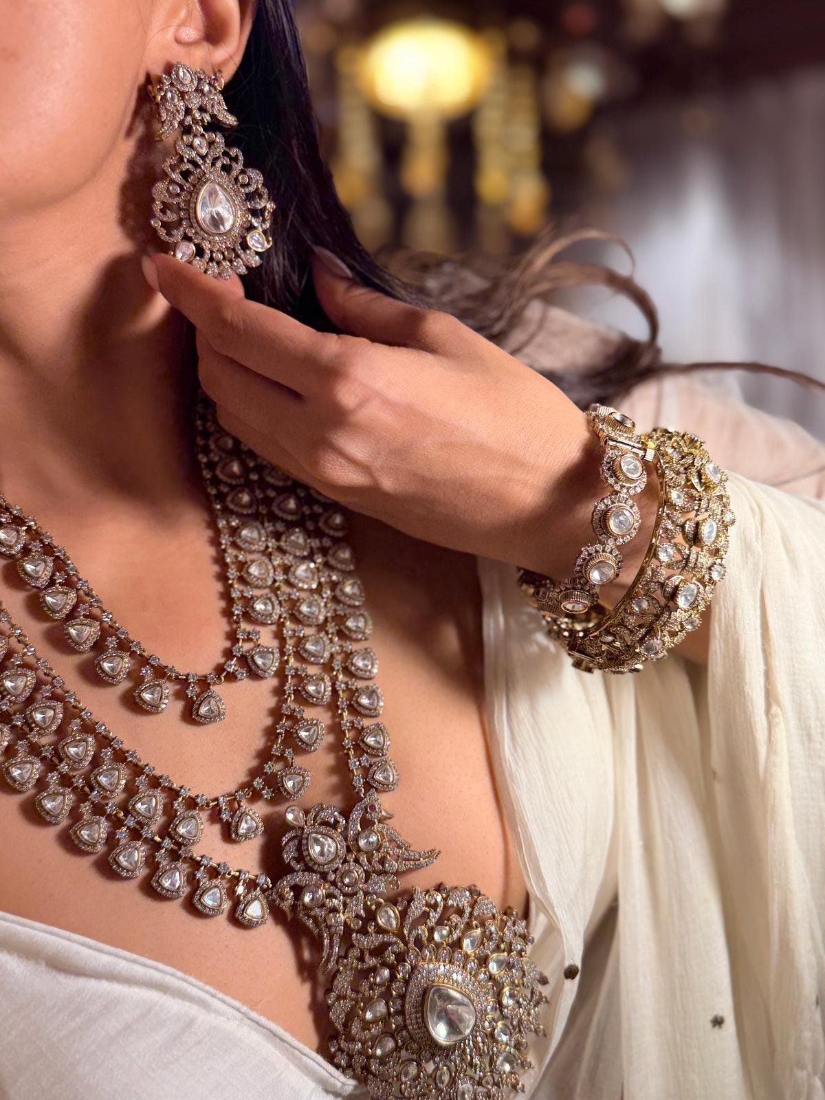 Polki Kundan Bridal Necklace Set | Indian Wedding Jewelry, Statement Rani Haar