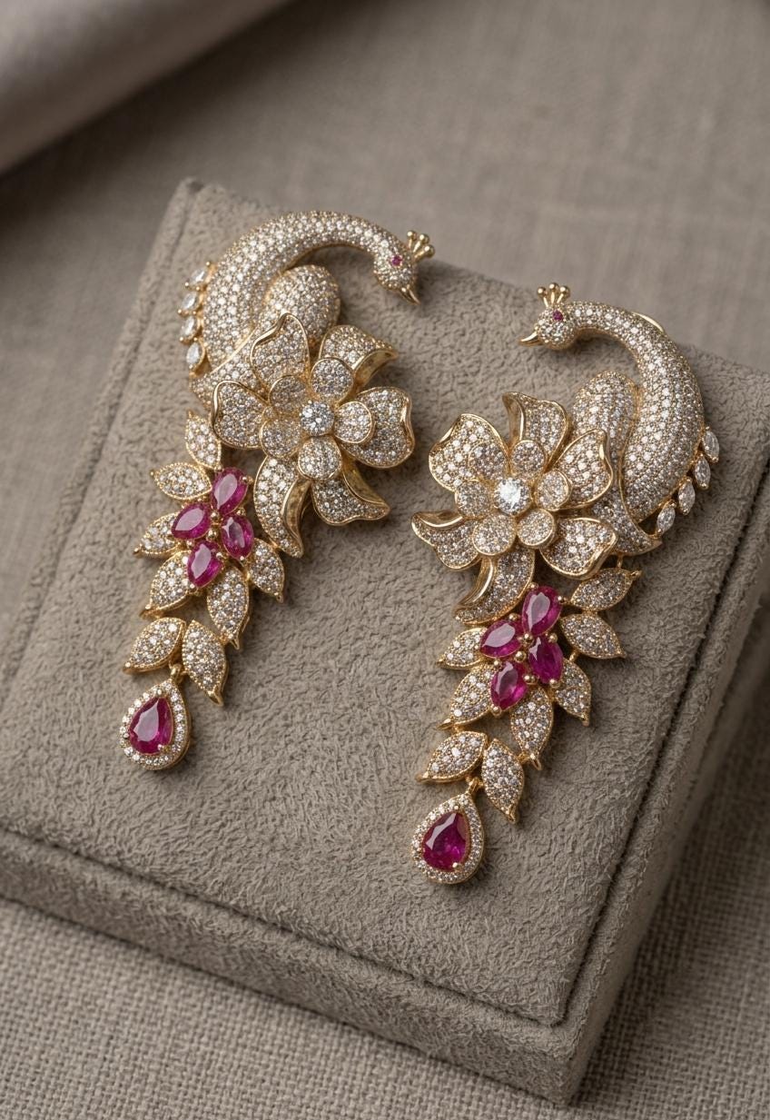Kundan Bridal Necklace Set, Pink Stone Floral Earrings, Indian Wedding Jewelry