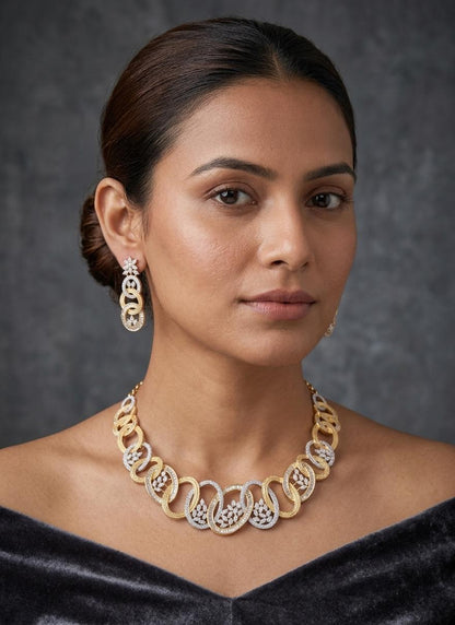 American Diamond CZ Statement Necklace | Indian Bridal Wedding Jewelry