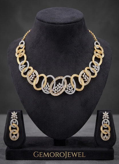 American Diamond CZ Statement Necklace | Indian Bridal Wedding Jewelry