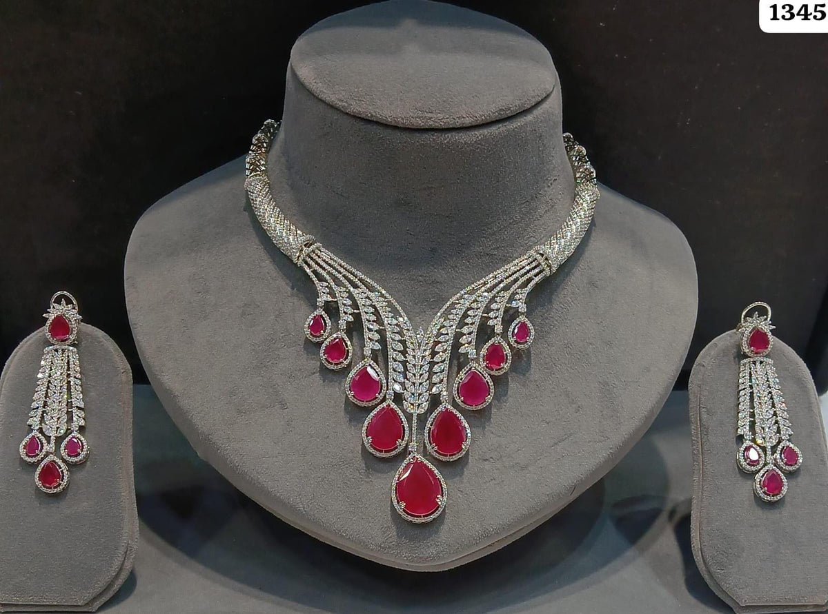 Indian Bridal Necklace Set | Kundan Style Statement Jewelry (Necklace + Earrings)