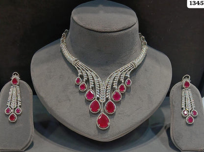 Indian Bridal Necklace Set | Kundan Style Statement Jewelry (Necklace + Earrings)