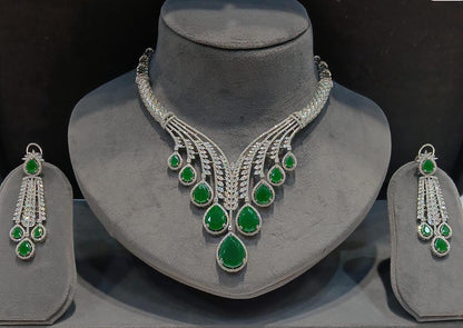 Indian Bridal Necklace Set | Kundan Style Statement Jewelry (Necklace + Earrings)