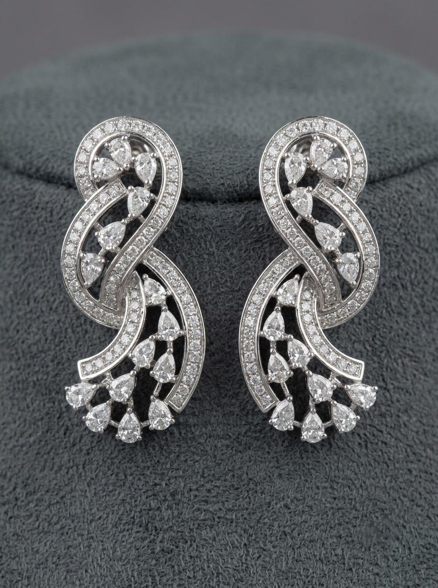American Diamond Statement Necklace Set | CZ Bridal Jewelry, Indian Wedding Style