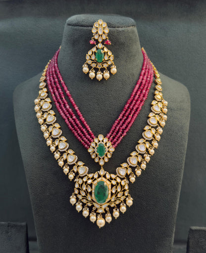 Indian Bridal Kundan Necklace Set with Earrings | Traditional Wedding Jewelry | Statement Layered Necklace