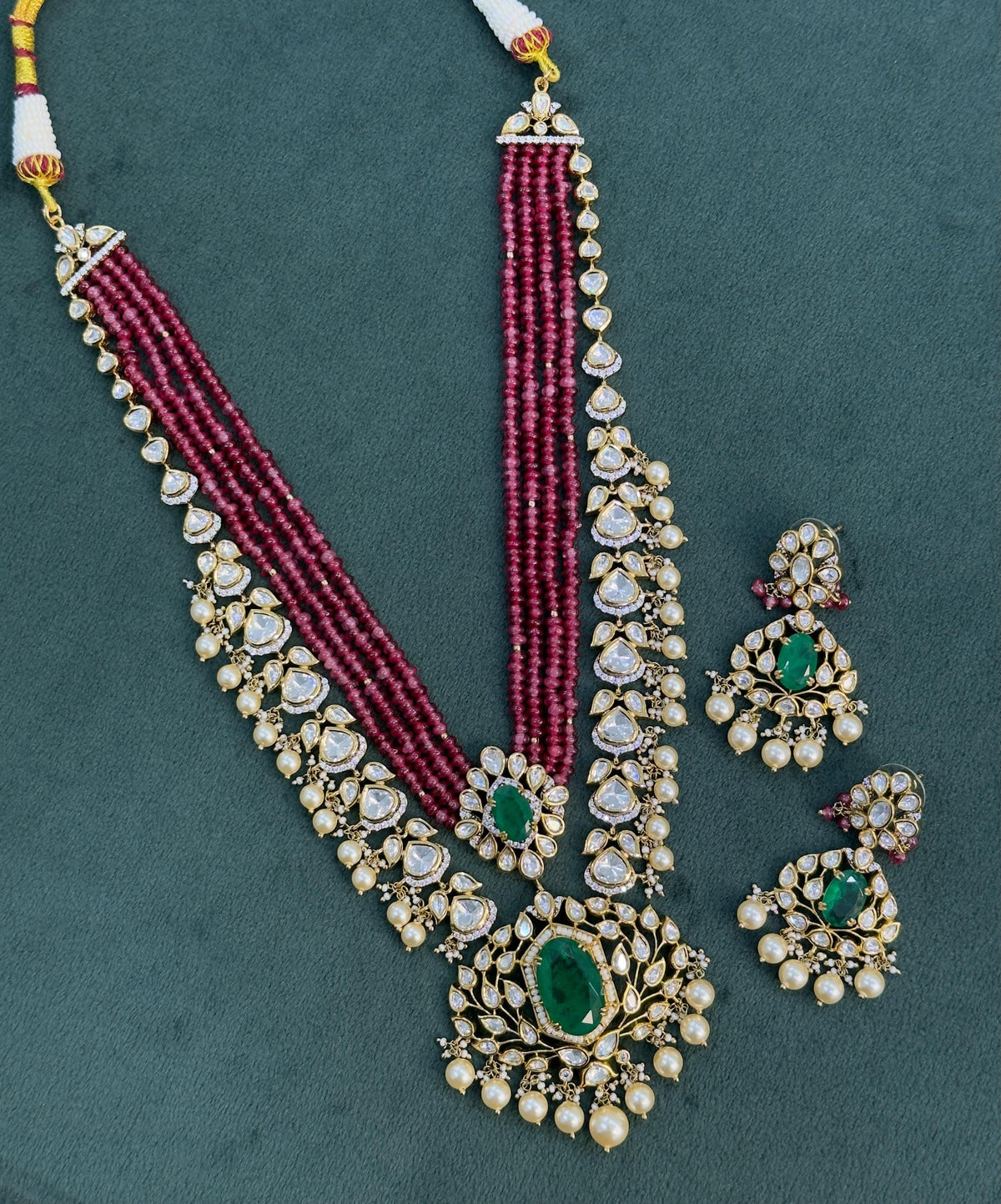Indian Bridal Kundan Necklace Set with Earrings | Traditional Wedding Jewelry | Statement Layered Necklace
