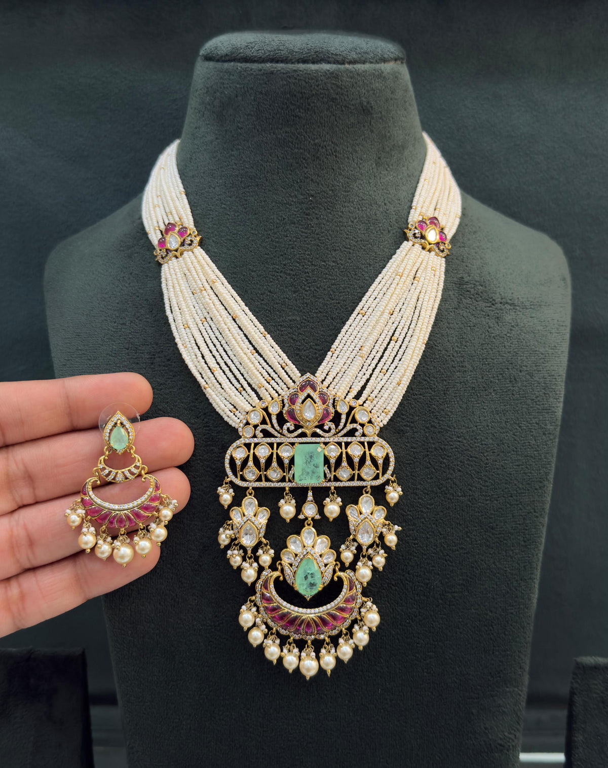 Indian Bridal Necklace Set with Jhumka Earrings | Traditional Wedding Jewelry