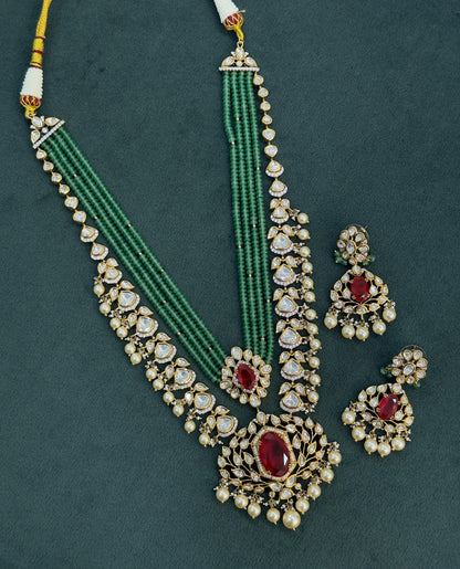 Indian Bridal Kundan Necklace Set with Earrings | Traditional Wedding Jewelry | Statement Layered Necklace