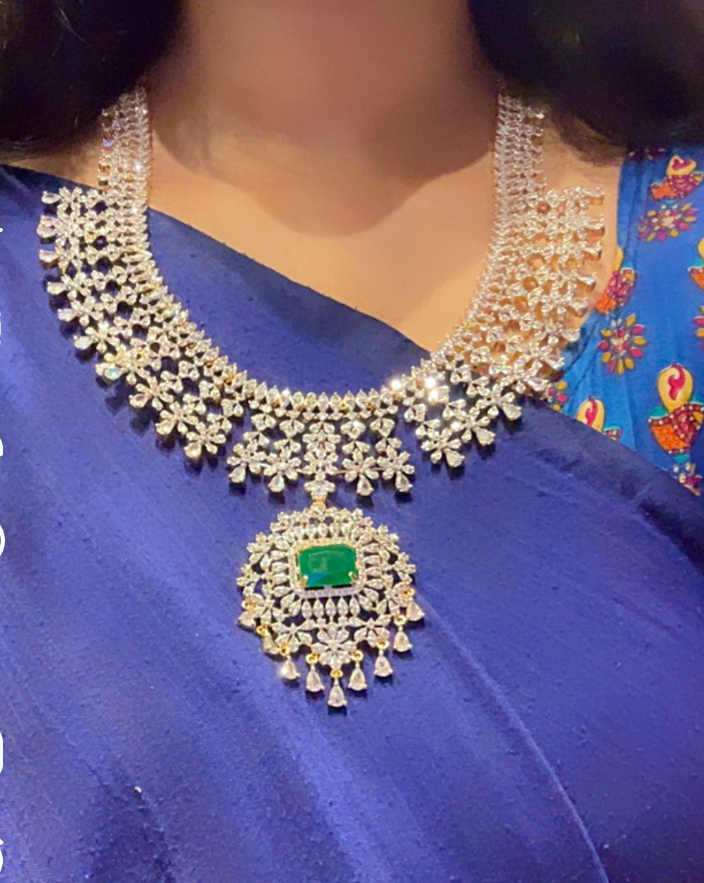 Super grand luxury diamond set with big earrings jewelry set