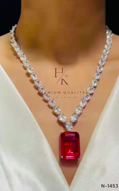 Premium Quality AD CZ Pendant Necklace Set with Earrings – Elegant & Timeless Jewelry