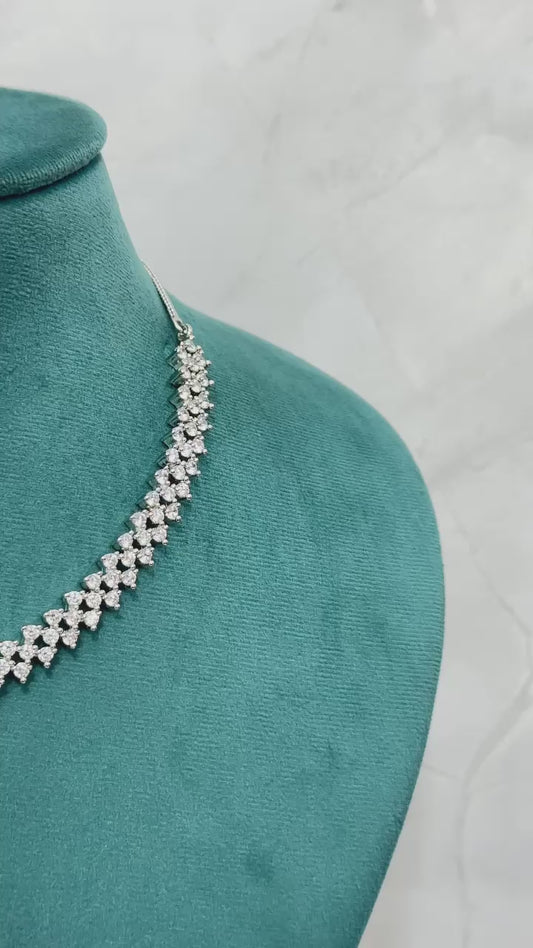 Dazzling American Diamond Necklace Set with Matching Earrings โ Elegant Sparkle for Any Occasion