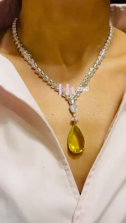 Premium Quality AD CZ Pendant Necklace Set with Earrings – Elegant & Timeless Jewelry