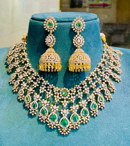 Premium Quality Replica Diamond nekclace set with Earrings jewellery set