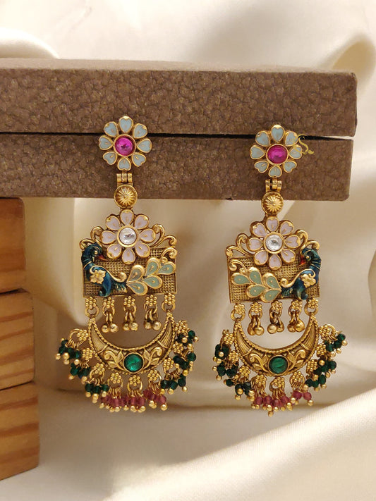 Gleaming Brass Jhumki Earrings