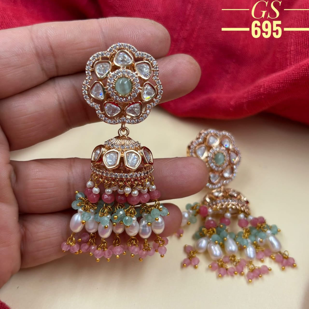 Indulge in Opulence , Exquisite Pachi Kundan Earrings , Indian Pachi kundan Earrings set