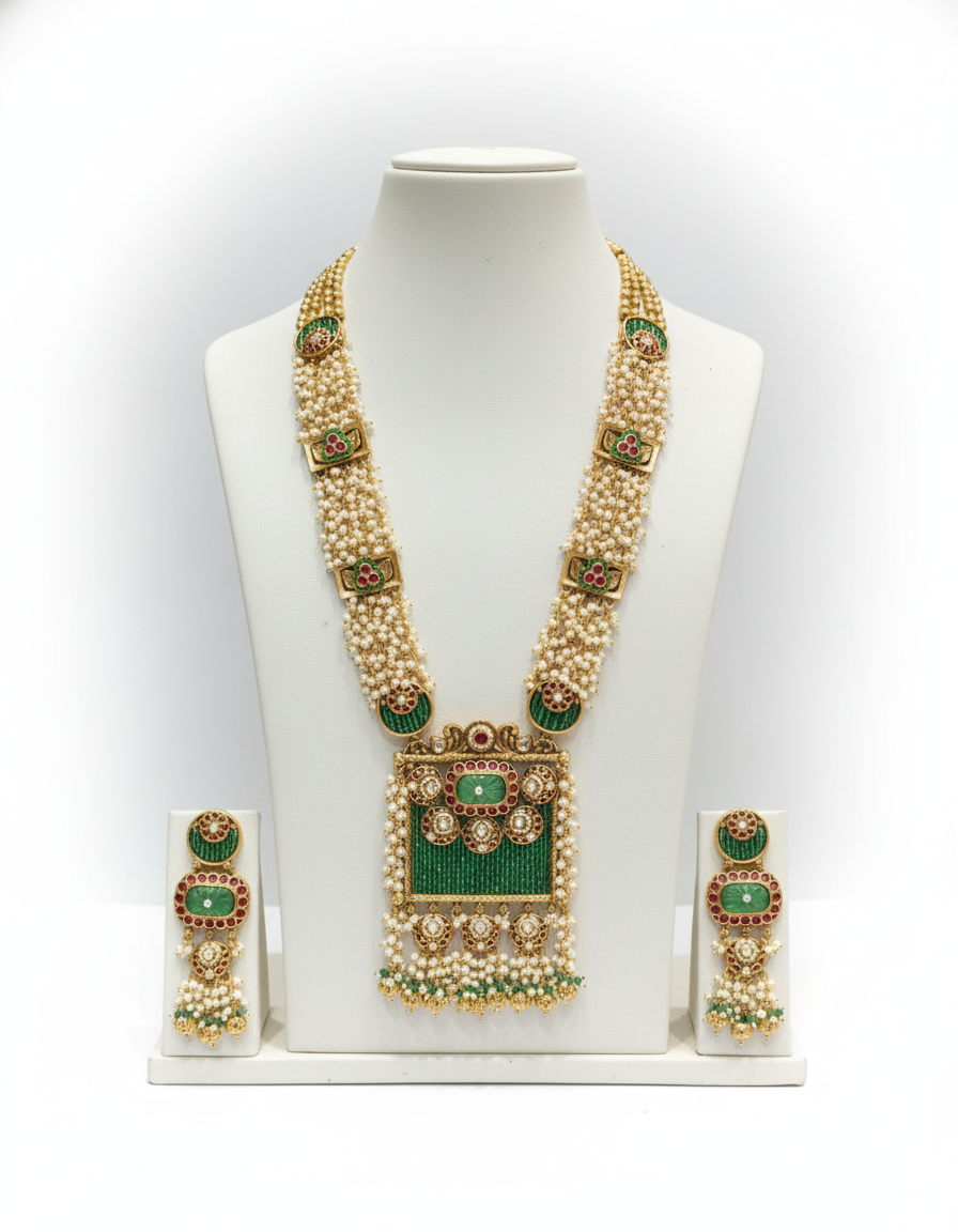 Premium Quality Moissanite Kundan Choker Set with Earrings | Bridal Jewellery Set
