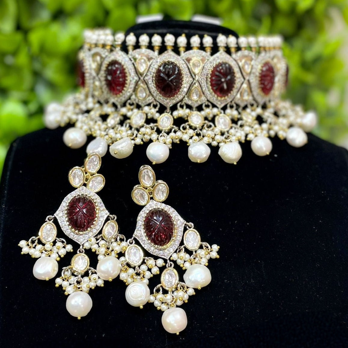 Premium Quality Tyaani Necklace with Earrings and Tikka Jewellery Set