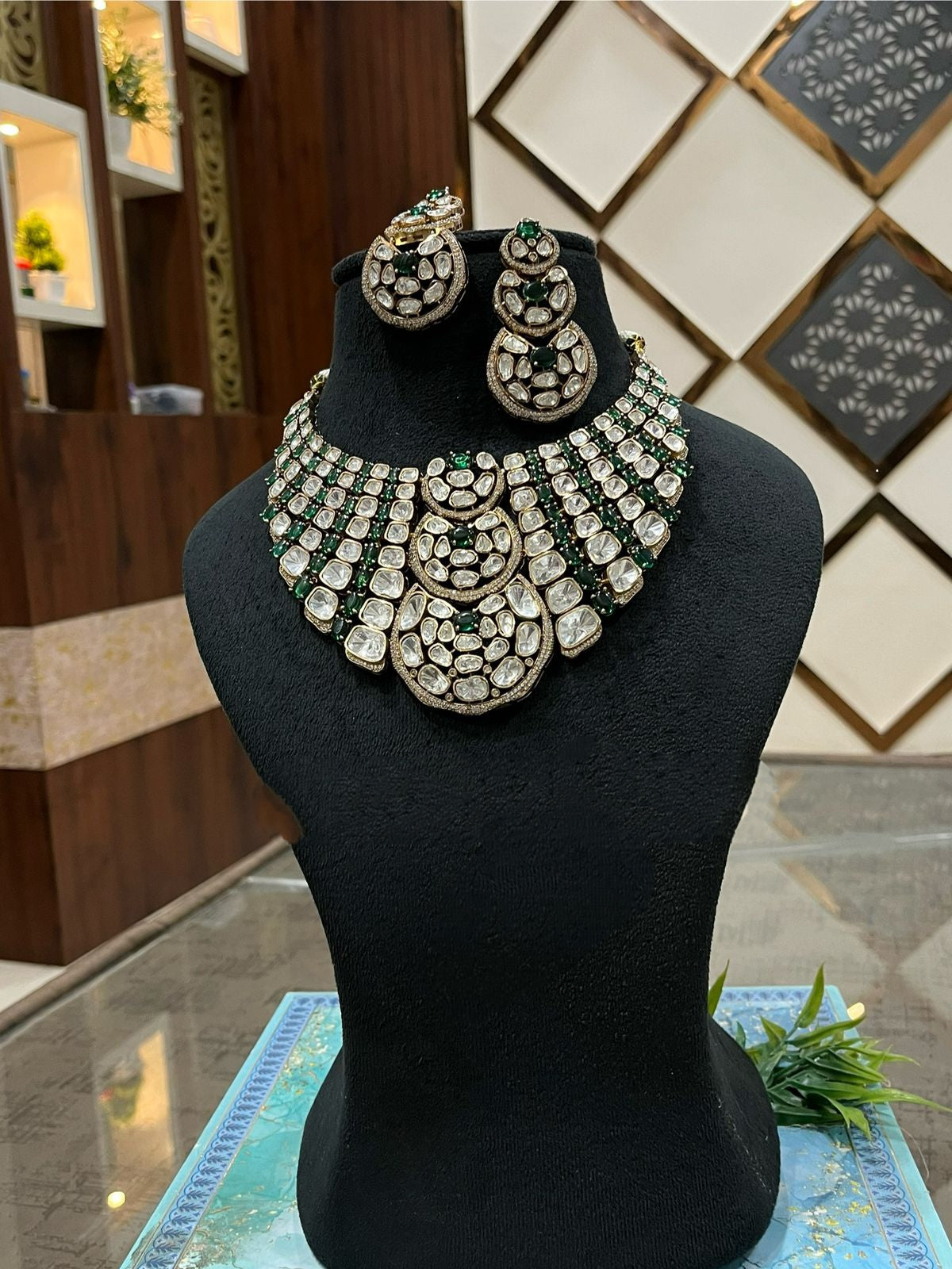 Luxury Moissanite Kundan & AD Choker Set with Earrings & Maangtikka | Premium Bridal & Party Wear Jewellery