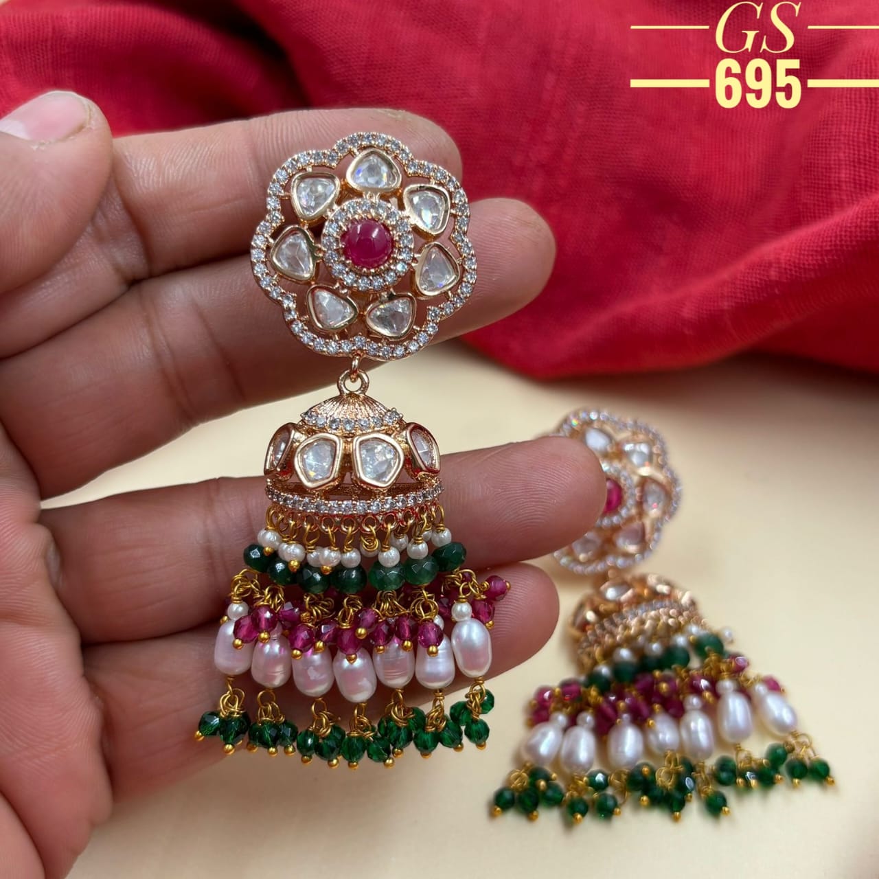Indulge in Opulence , Exquisite Pachi Kundan Earrings , Indian Pachi kundan Earrings set