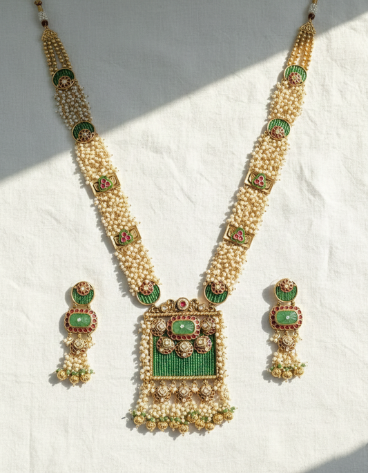 Premium Quality Moissanite Kundan Choker Set with Earrings | Bridal Jewellery Set