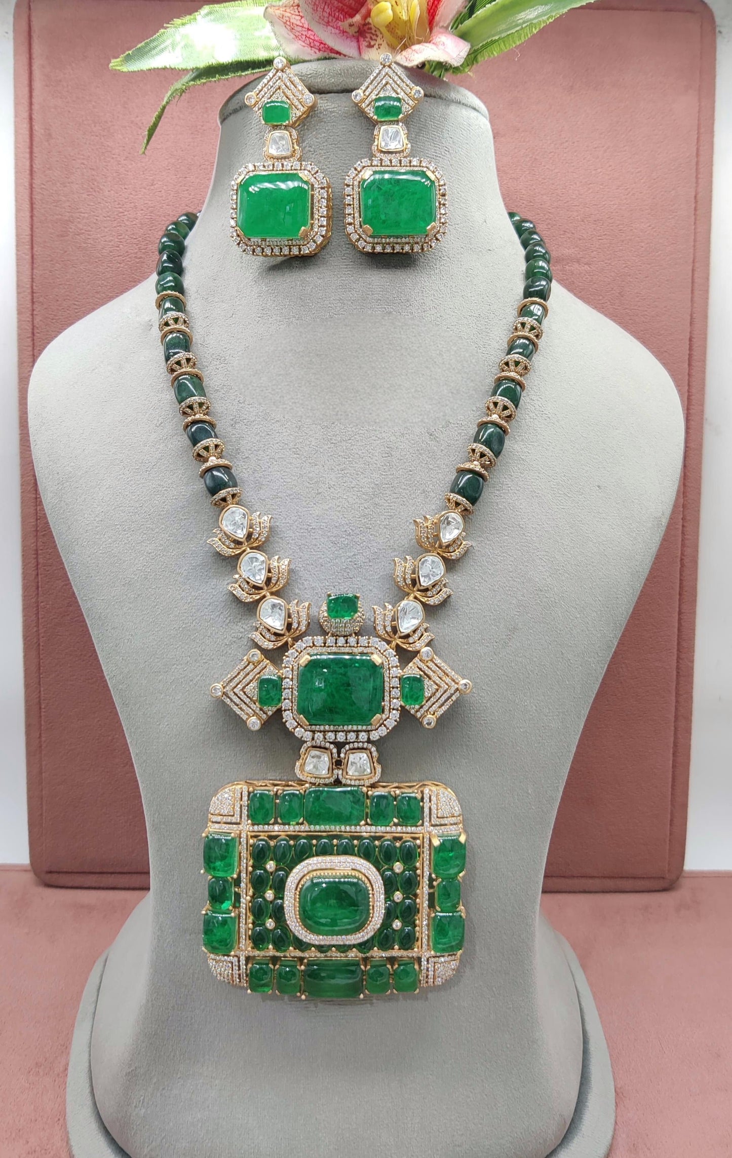 Doublet-Pota Stones Set, Doublet pota stone jewellery, indian jewellery, wedding jewellery